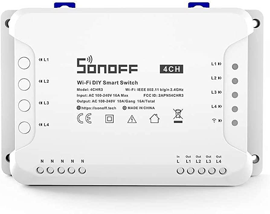 SONOFF - 4-Gang Wi-Fi/RF Smart Switch