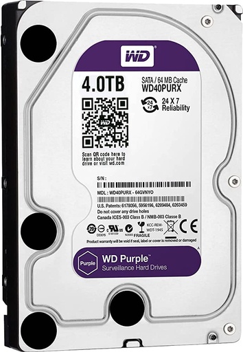 Western Digital Surveillance Hard Disk Drive 4TB - Purple