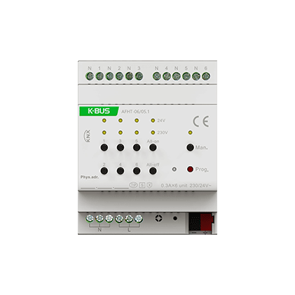 [AFHT-06/05.1] GVS KNX - Heating Actuator with Traic, 6 Fold